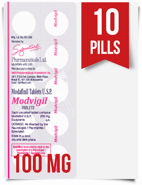 Modvigil 100 mg x 10 Modafinil Pills