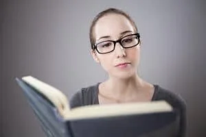 Girl is reading book